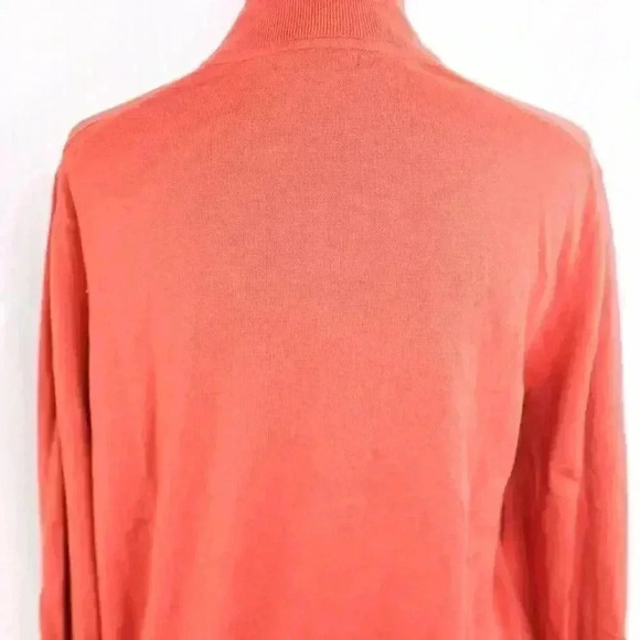 Men's Banana Republic Size M Cashmere/PIMA Cotton Rust high neck 1/4 Zip Pullove - Picture 7 of 12